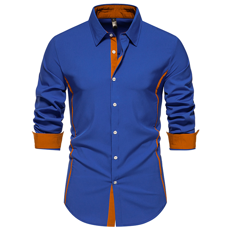 Hommes chemises taille européenne nouveautés coupe ajustée homme chemise solide à manches longues Style britannique coton hommes chemise bureau