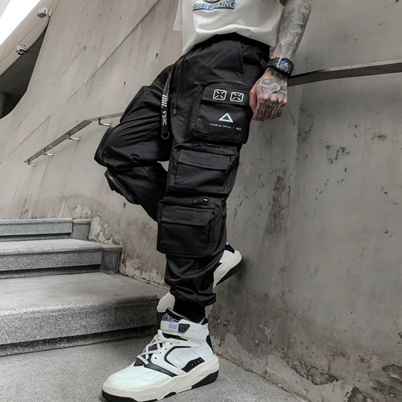 Pantalon Techwear de bonne qualité pour homme, tactique, multi-poches, fonctionnel, Cargo, taille élastique, Vintage, Punk