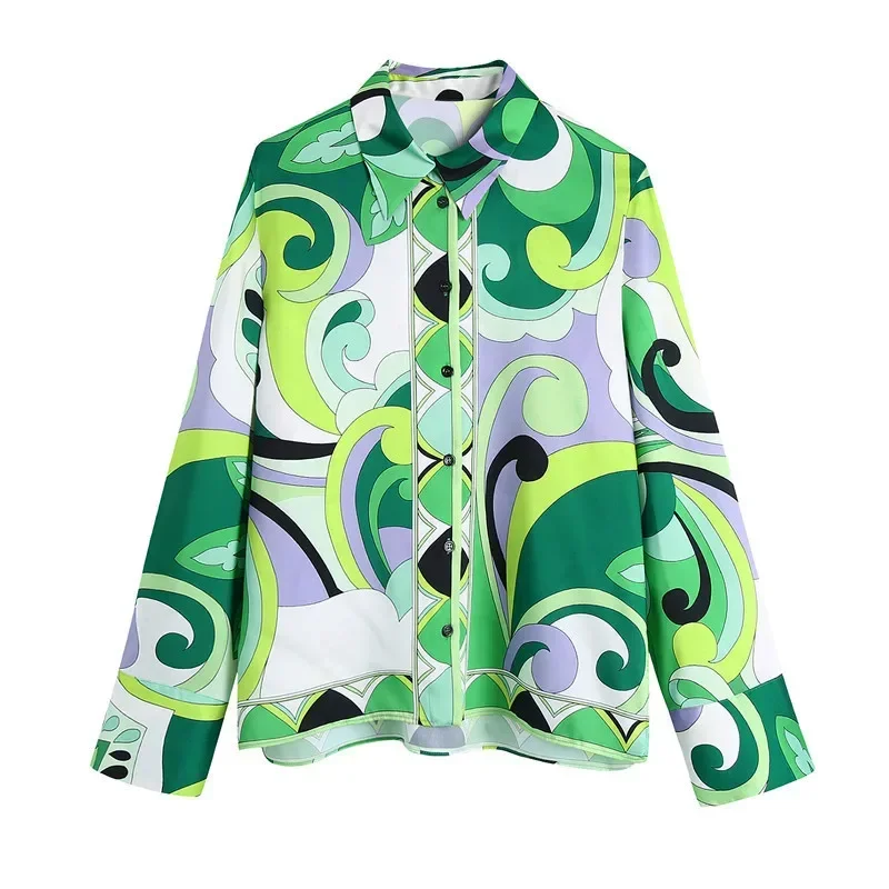Ensemble jupe d'été pour femmes, hauts à la mode, manches longues, imprimé plante, chemise à fleurs, taille haute, jupe trapèze, style Boho, ensembles de plage, jupe Y2k