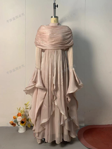 Robe Abaya Plissée pour Femme, Style Dubaï, Jalabiya Musulmane, Robes Longues de Fête Islamiques, Robe Longue Arabe, Maroc 2026