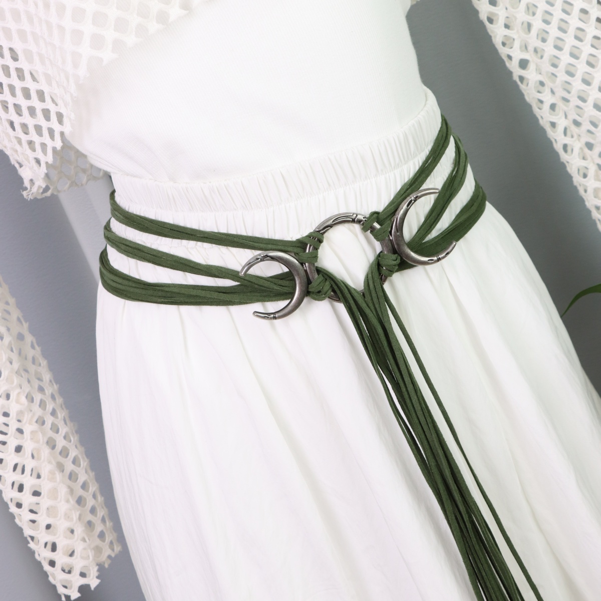 Ceinture longue tressée de style bohème vintage pour femmes, pour les festivals, les cadeaux de la fête des mères, les costumes d'Halloween et les accessoires de cosplay