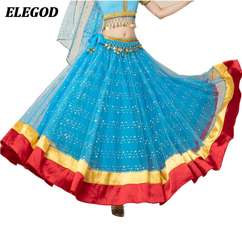 Grande jupe pivotante de danse du ventre pour femmes, robe longue de danse indienne Bollywood pour dames, Costumes de danse arabes Sexy pour spectacle d'halloween
