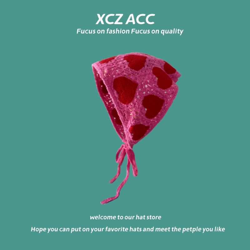 Foulard triangulaire Dopamine, bandeau Photo de voyage, chapeau creux tricoté, fleur fille bébé Y2k