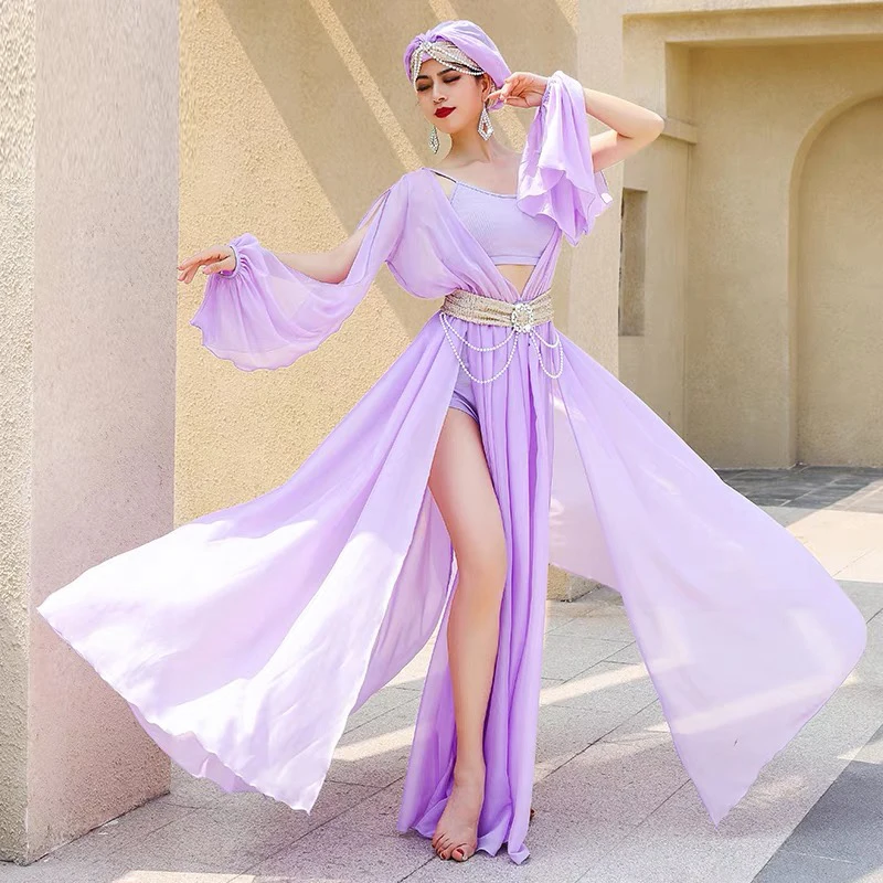 Robe professionnelle de danse du ventre pour femmes, tenue de danse de cour élégante, vêtements folkloriques dégradés, tenue trempée de performance Muwashahat