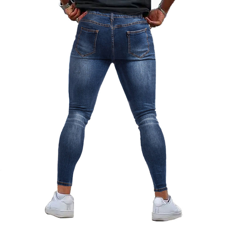 Jean skinny brossé pour homme, design classique, pantalon en denim décontracté pour tous les jours, idéal pour le bureau et les soirées, pantalon en denim pour homme.