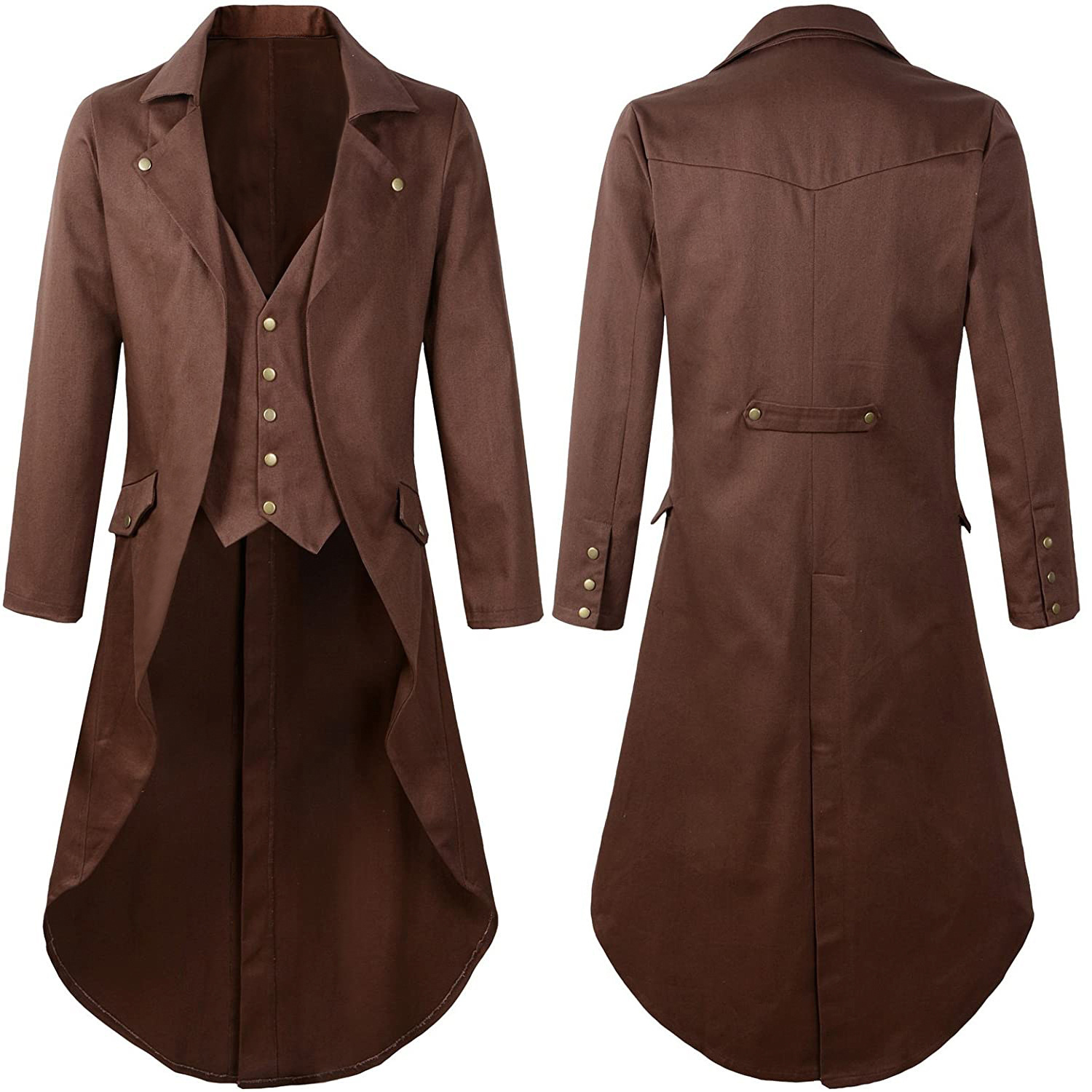 Nouvelle veste de queue-de-pie médiévale vintage pour homme 2025, manteau mi-long à manches longues, veste de soirée formelle pour Amazon