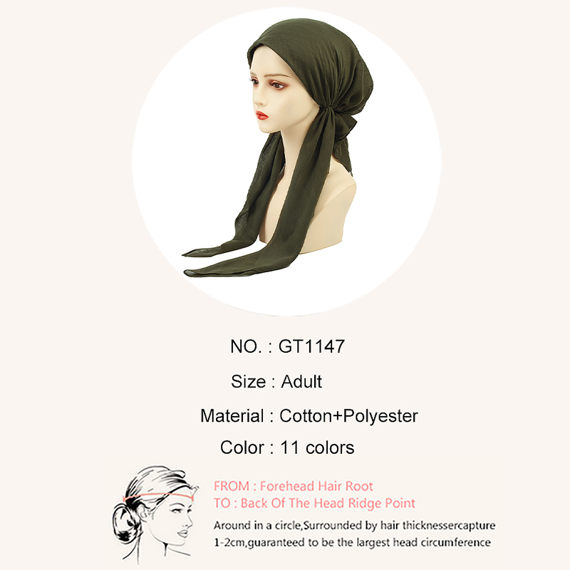 Geebro femmes élégant pré-attaché Turban chimio casquette musulman Hijab casquette intérieure bonnets Bonnet longue queue foulard chapeau bandeau casquettes