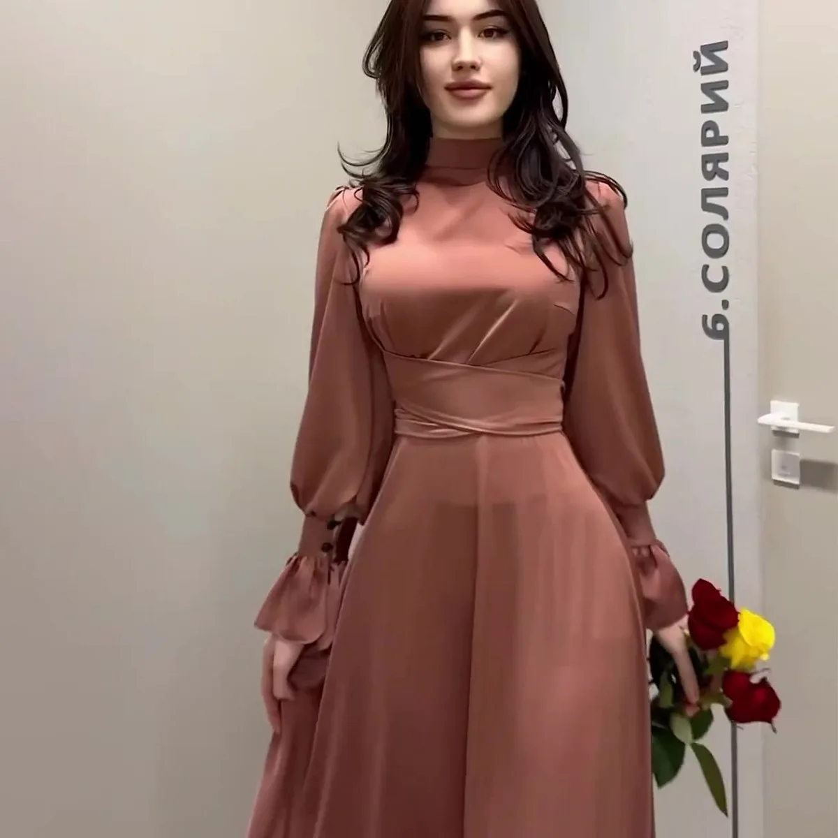Abayas en satin à manches longues pour femmes, robe musulmane décontractée, robes de soirée minces, tempérament élégant, Dubaï, printemps