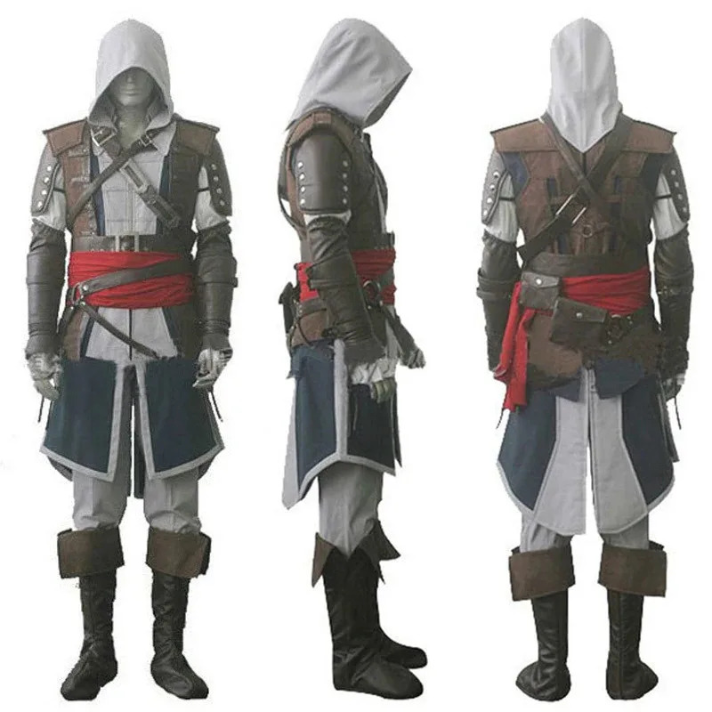 CyUniform tenues personnalisation complète Costume Halloween PartyAssassins SV14AS03 Cosplay Edward Costume Creed drapeau noir Kenway M