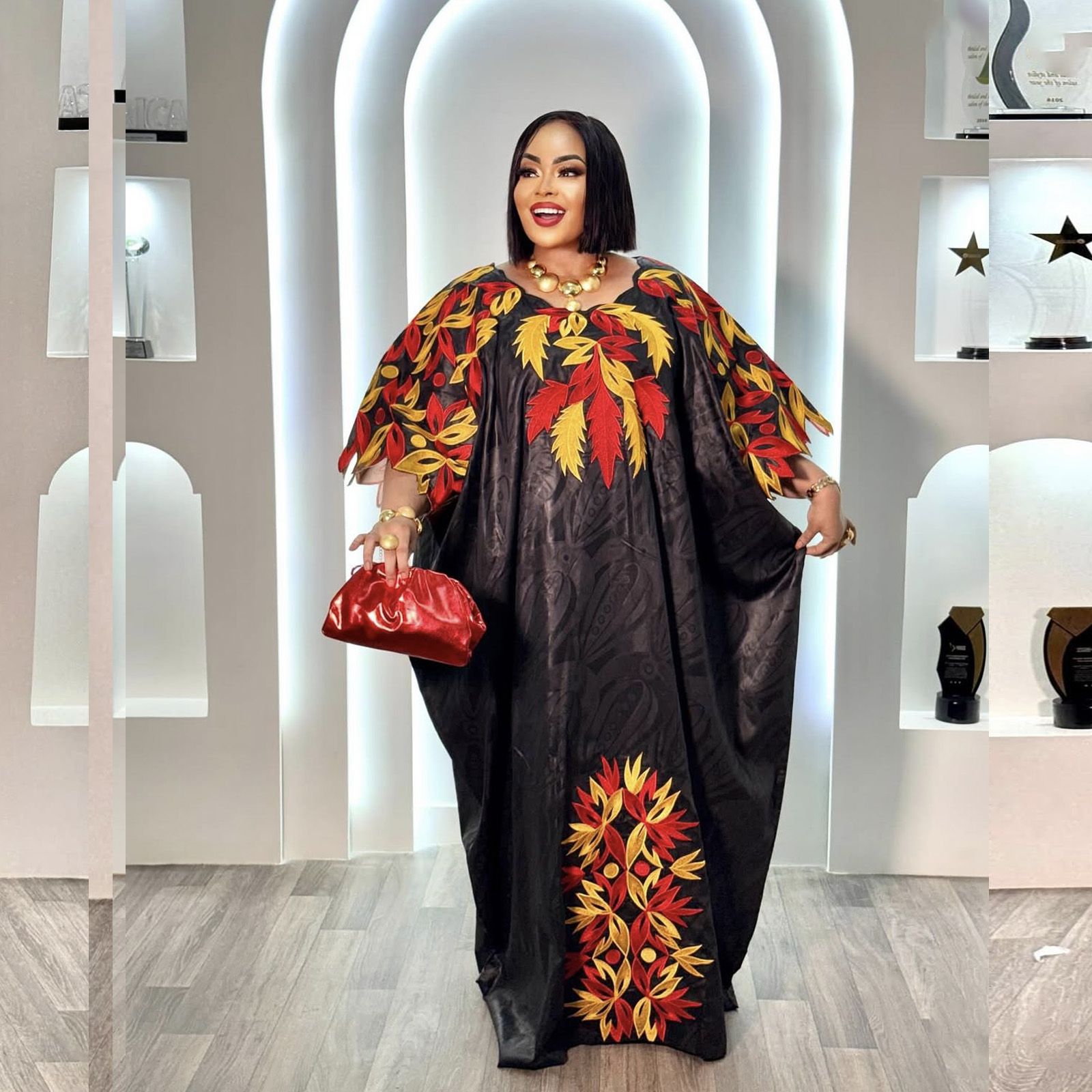 Tenue africaine pour femmes Abaya broderie grande taille robe d'église de fête élégante