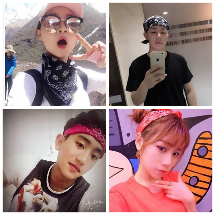 55X55 cm nouvelle écharpe carrée Hip Hop rouge Paisley Bandana chapeaux main foulard bandeau de cheveux écharpe cou poignet enveloppement bande couvre-chef cadeau