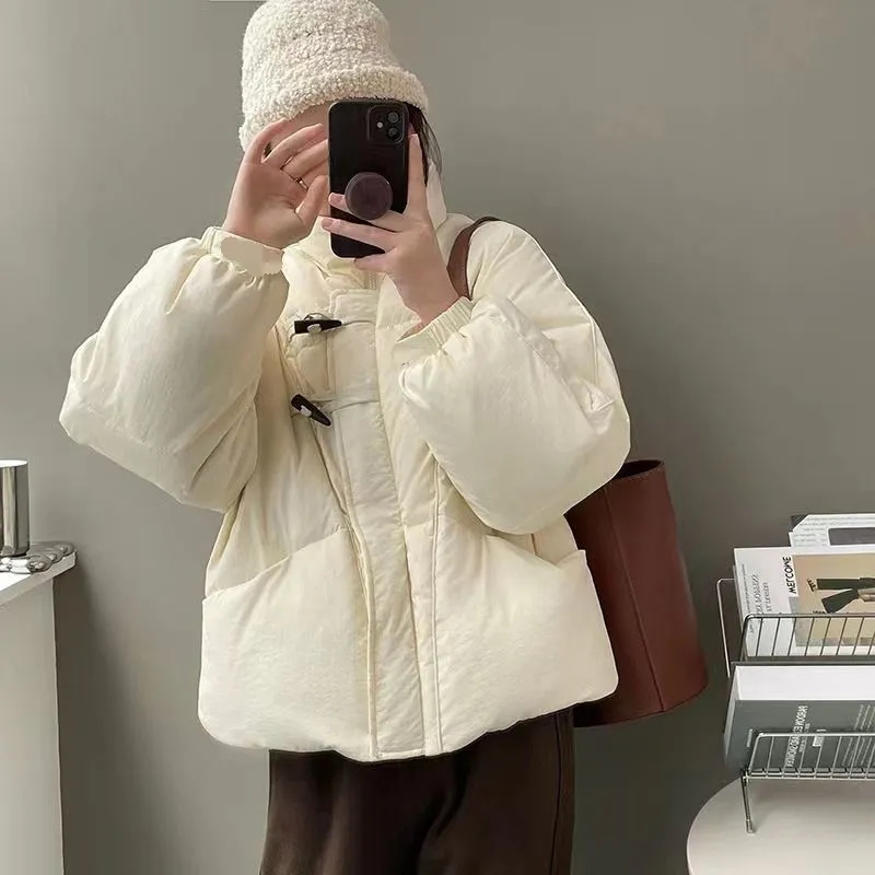 Veste courte rembourrée en coton à col montant pour femme, parkas chaudes épaisses, manteau vintage, nouvelle version coréenne, hiver