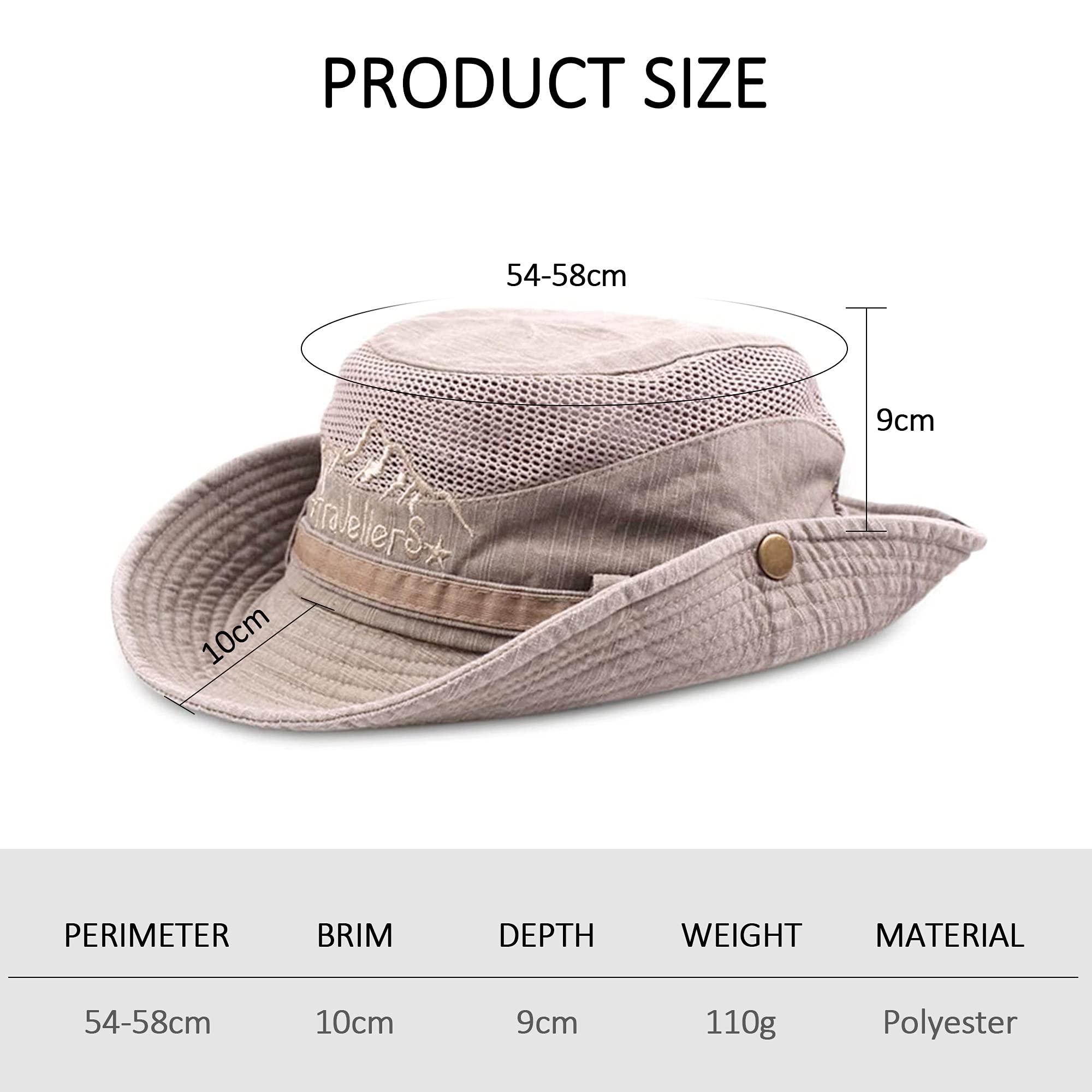 Chapeau Bob Respirant en Maille pour Homme - Style Panama d'Été pour la Randonnée, la Pêche et la Plage