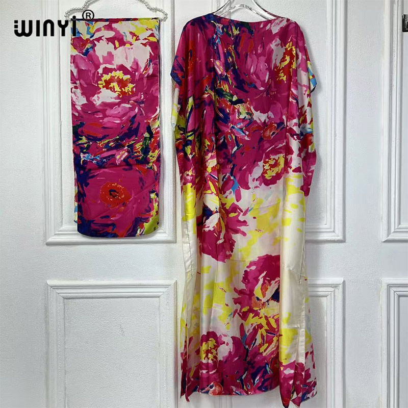 WINYI-Robe traditionnelle africaine pour femmes, abaya dubaï, caftan de luxe, robe de soirée élégante, longueur maxi, couvertures de plage