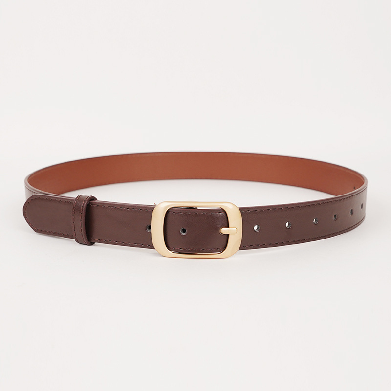 Ceinture pour femme, ceinture polyvalente de haute qualité, ceinture en cuir de vache véritable, boucle simple, ceinture décorative tendance pour jeans