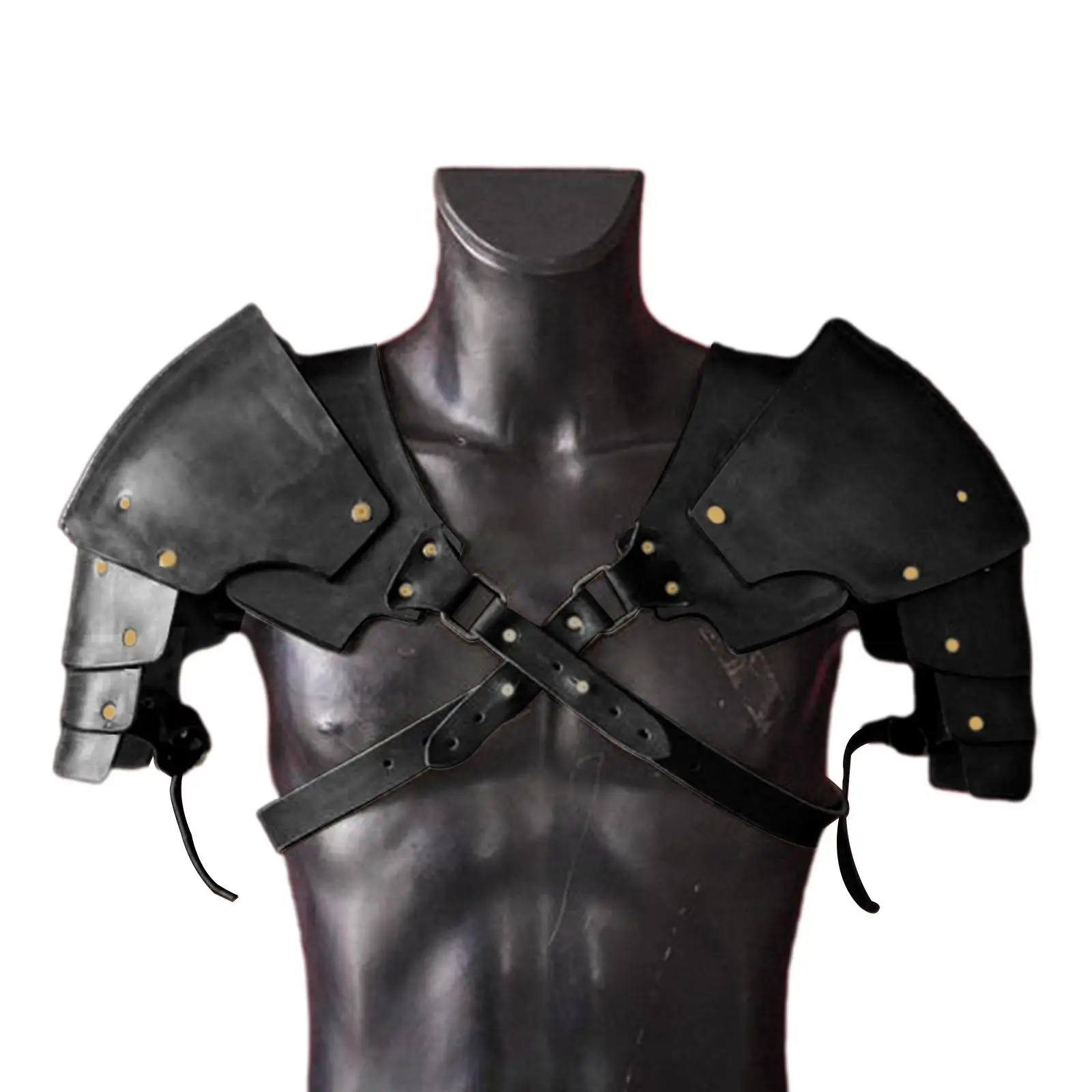 Cuir médiéval épaule Pauldron chevalier boucle réglable Steampunk épaule armure couverture Cape pour Cosplay fête hommes Costume