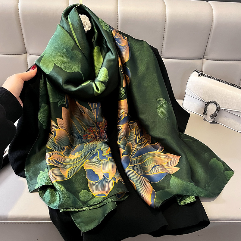 Injplanchers f-Châle à fleurs pour femme, protection solaire de luxe, écharpes de plage, enveloppes de climatisation, voyage, mode féminine