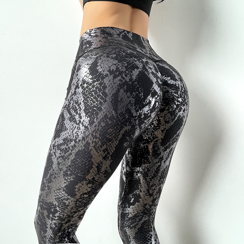 Sport décontracté salle de Sport Fitness course Legging Serpentine collants de Sport femme Push Up Leggings Sexy femme taille haute pantalon