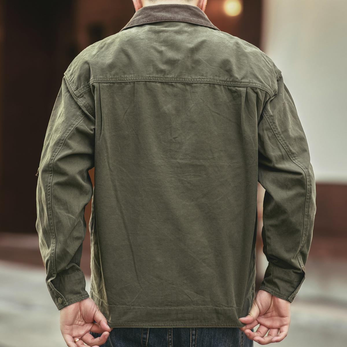 American RapRetro-Veste d'outillage à manches longues pour hommes, manteau d'automne pour hommes, chemise d'extérieur décontractée pour la chasse Tough Guy