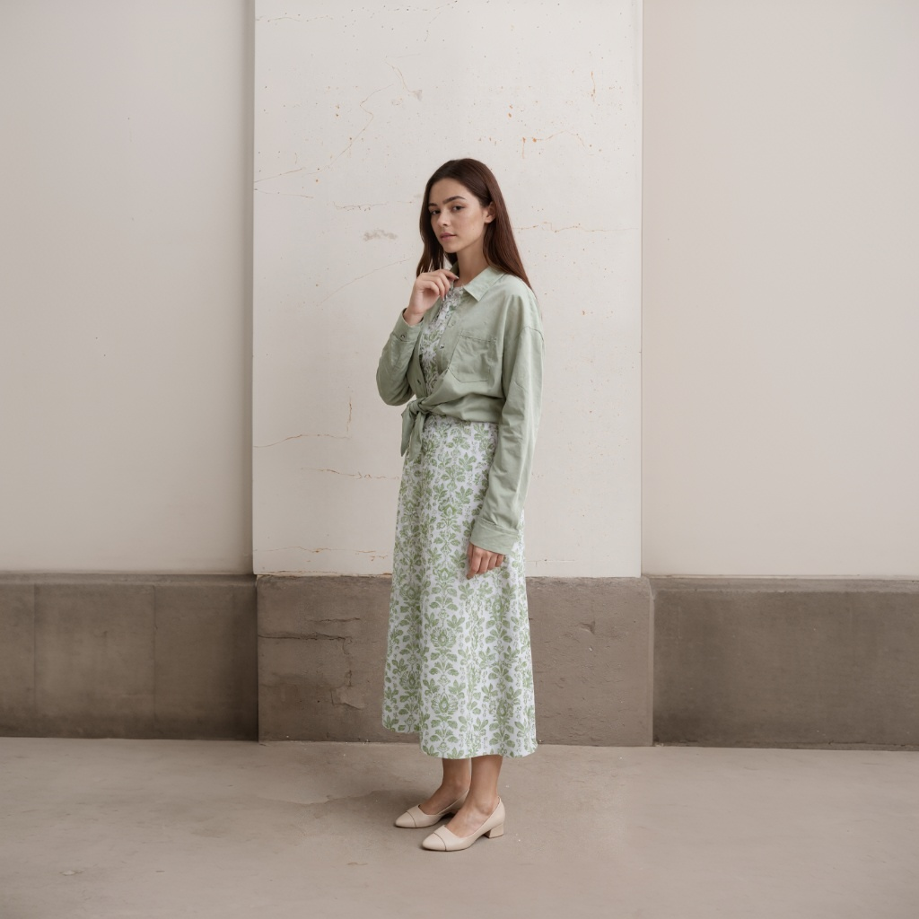 Ensemble chemise et robe en coton et lin pour femmes, imprimé à la mode avec poche, Collection de robes de qualité supérieure, ensemble 2 pièces élégant pour dames, automne