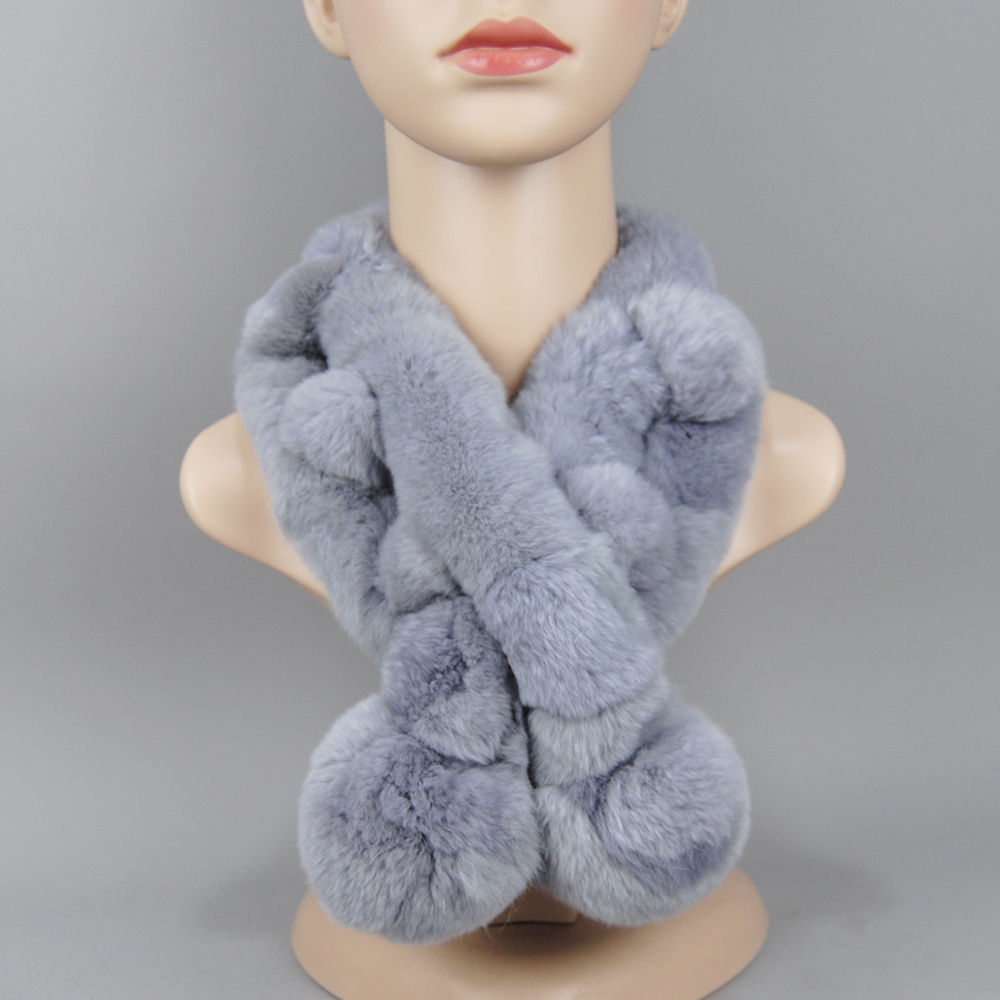 Nouveau Style dame qualité 100% réel fourrure silencieux femmes hiver tricoté réel Rex lapin fourrure écharpe naturel chaud Rex lapin fourrure foulards