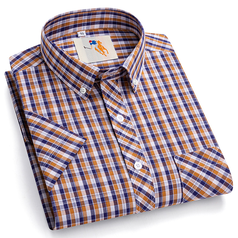 Chemises pour hommes grande taille 8XL 7XL, nouvelle mode, manches courtes, été, 100% coton, chemise à carreaux, décontractée, fine, douce, confortable, vêtements pour hommes