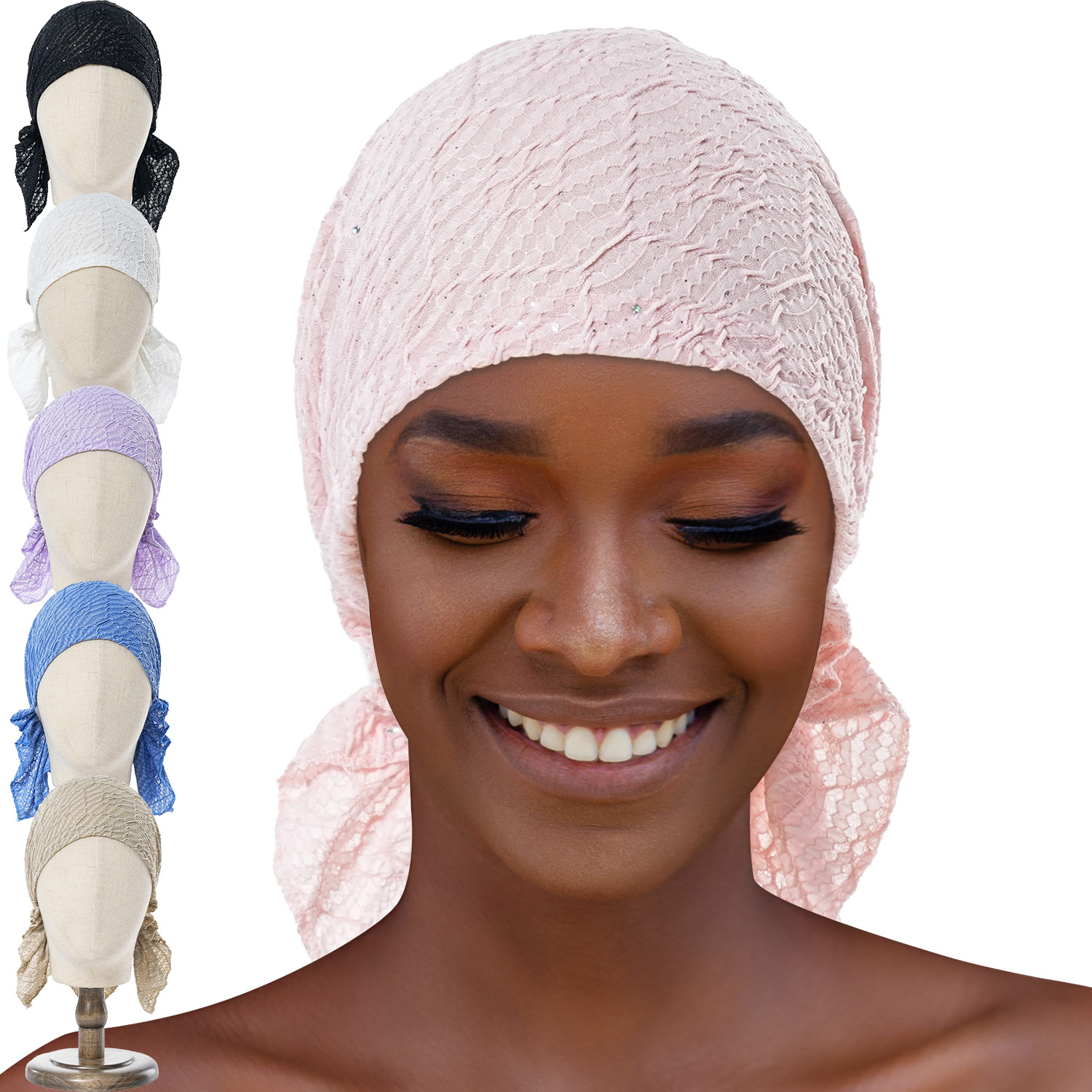 Écharpe de sauna élastique à paillettes musulmanes pour femmes, turban indien, chapeaux ronds, bandanas contre le cancer, accessoires pour cheveux, bonnets chimio, casquettes, nouveau