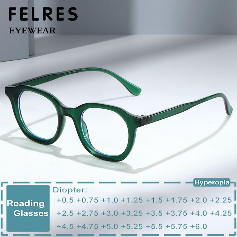 Lunettes de lecture ovales élégantes pour hommes et femmes, lunettes optiques bleues anti-lumière, montures vertes, lunettes presbytes pour délinquants
