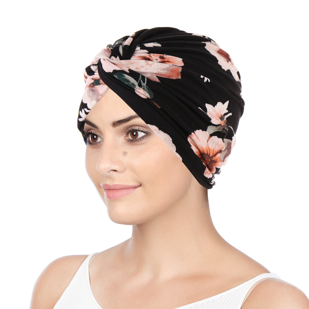 Bonnet de chimio indien imprimé pour femmes, Hijab, tendance, nœud torsadé contre le Cancer, perte de cheveux, Turban musulman pour couvre-chef