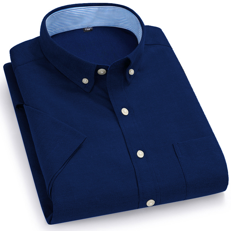 Chemise à manches courtes pour homme, décontractée pour l'été, tissu Oxford, couleur unie, simple, tendance, confortable et de haute qualité, style streetwear