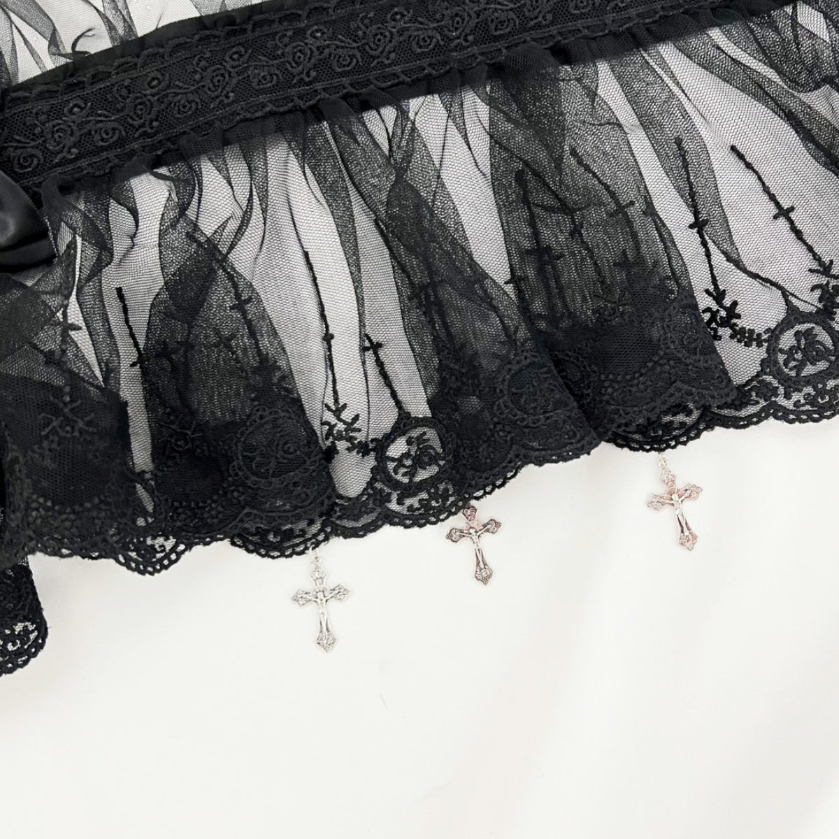 NOUVEAU Voile de mariée Lolita original, serre-tête polyvalent, nœud en dentelle gothique sombre, coiffe d'ange, accessoire de cheveux à volants pour cosplay Lolita