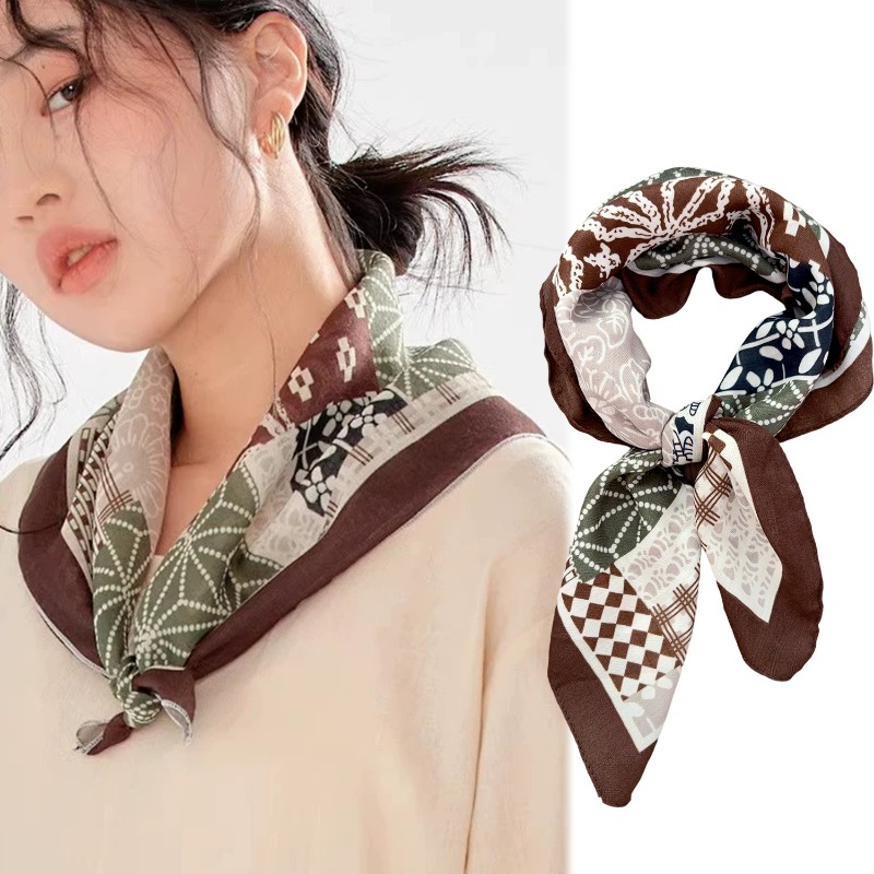 Mode rétro Style américain Patchwork Hip-hop Bandana Y2K femmes filles coton imprimé fleuri foulard élégant écharpe petites enveloppes