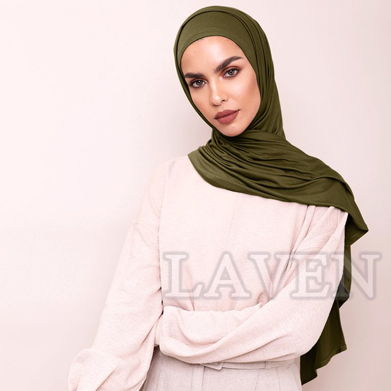 Laven – foulard instantané en Jersey de couleur unie pour femmes, Hijab musulman, en coton doux, extensible, avec Tube, bonnet sous-écharpe echarpe femme echarpe femme hiver luxe foulard femme echarpe chaude femme