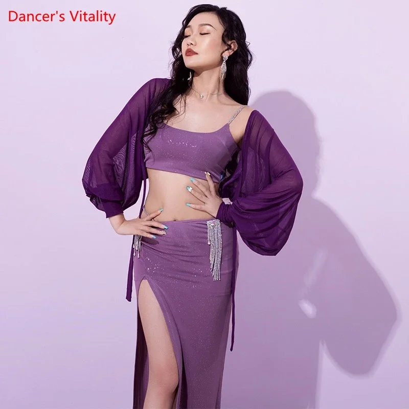Manteau de Costume de danse du ventre pour filles, haut à manches élégantes pour femmes, tenue de danse du ventre, vêtements professionnels de danse du ventre