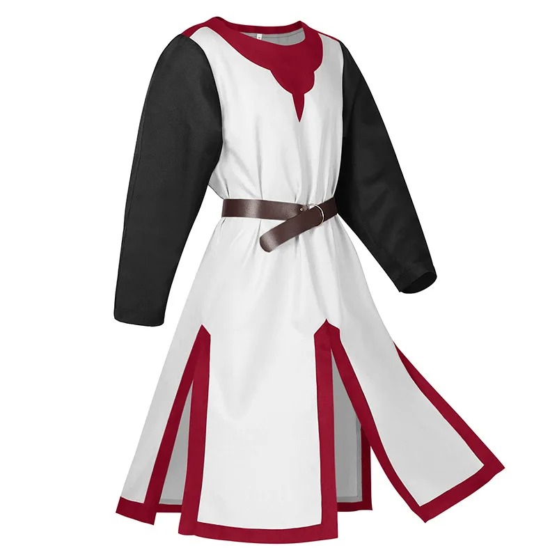 Tunique Longue Homme Adulte Style Viking Médiéval Croisé Renaissance Slavique, Tabard, Chemise, Tenue de Chevalier, Armure