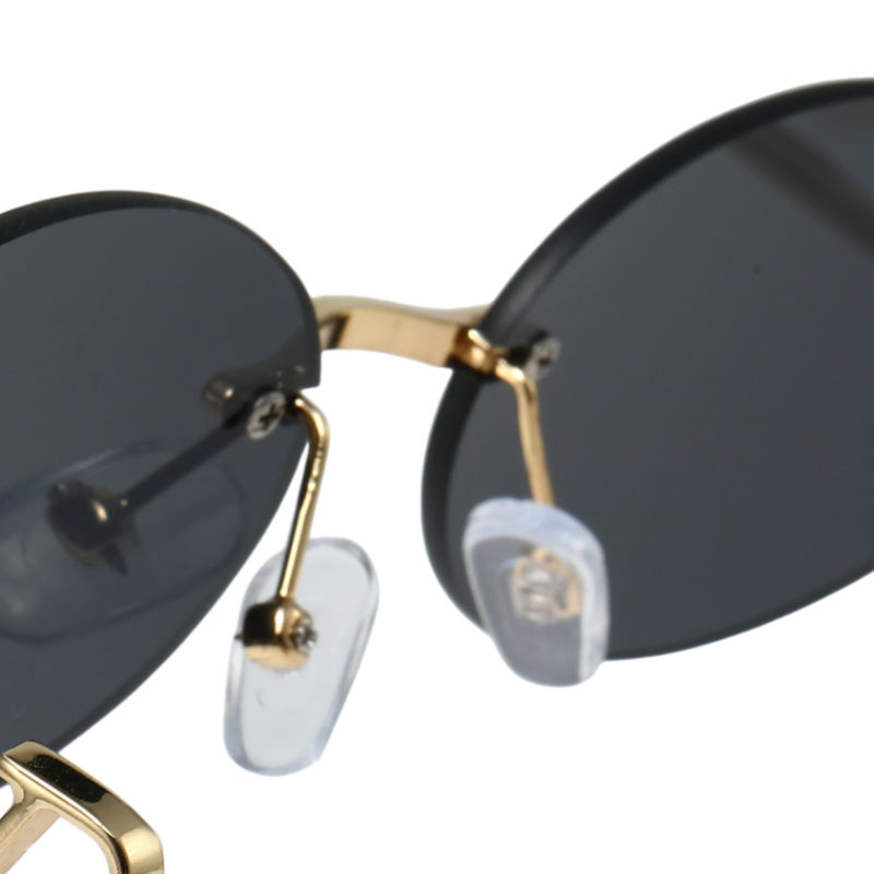Lunettes de soleil ovales de marque de luxe pour femmes, avec lettres V découpées, mode urbaine, lunettes de soleil sans monture UV400 pour dames.