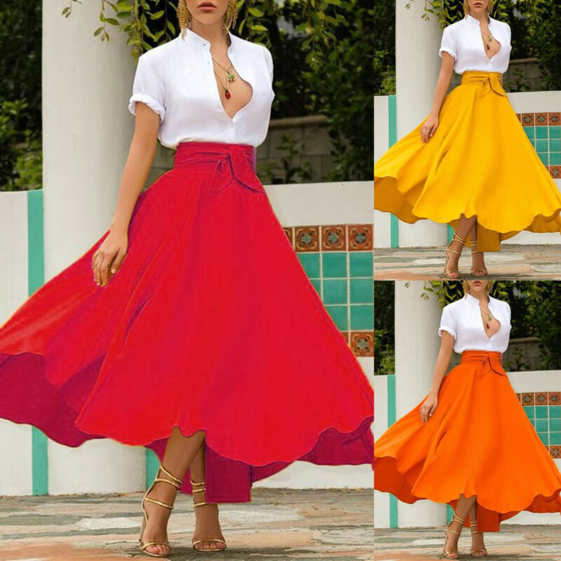 Jupes midi plissées à taille haute pour femmes, élégantes, élastiques, à la mode, printemps