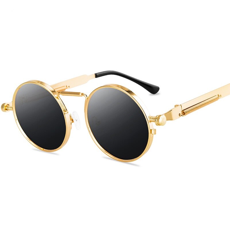 Rétro Hommes Punk Style lunettes de Soleil Coloré Rond En Métal Cadre Femmes Mode lunettes de Soleil Uv400 2023