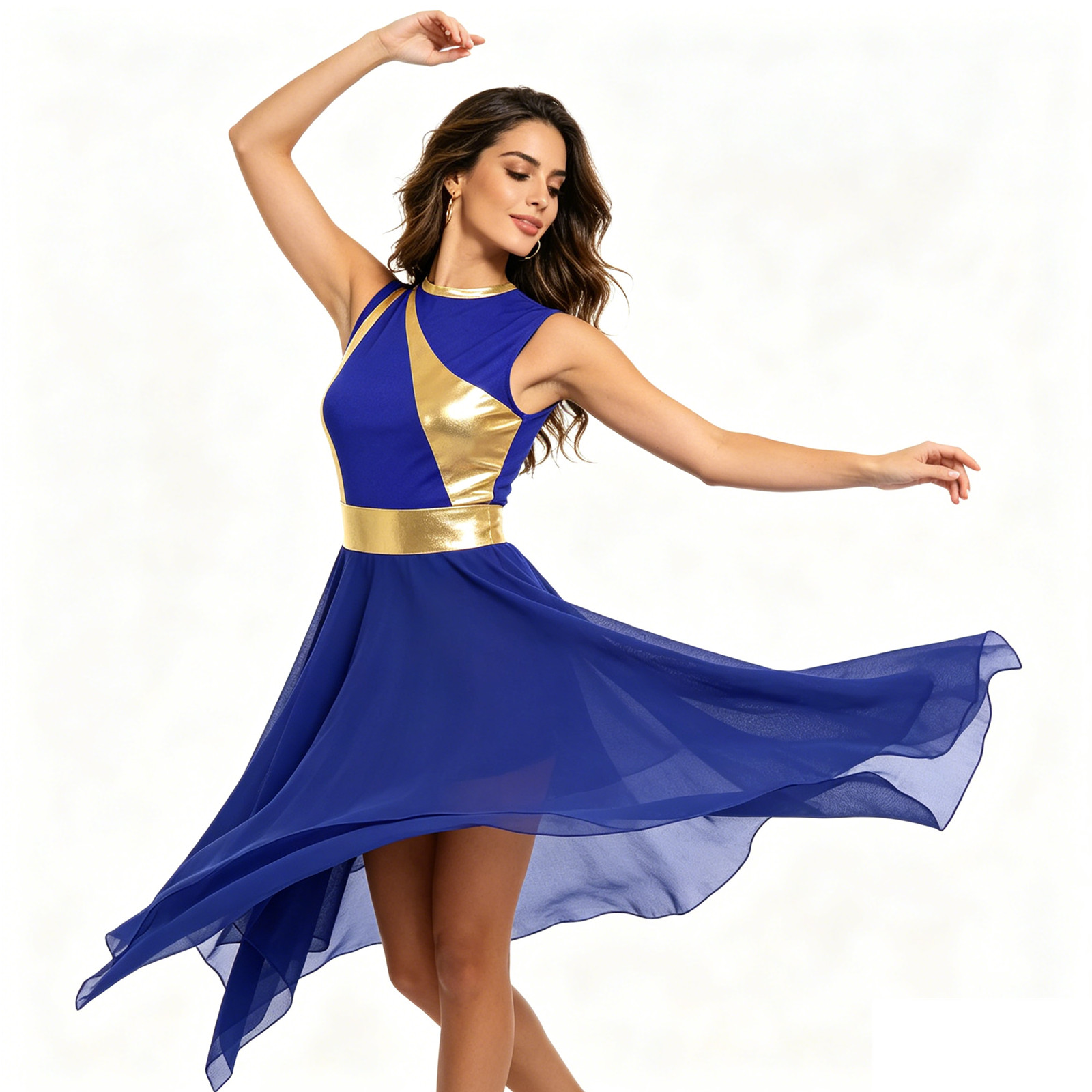 Robe tunique de danse lyrique pour femmes adultes, Costume d'éloge, église liturgique, valse chrétienne, Tutu, vêtements de danse de gymnastique