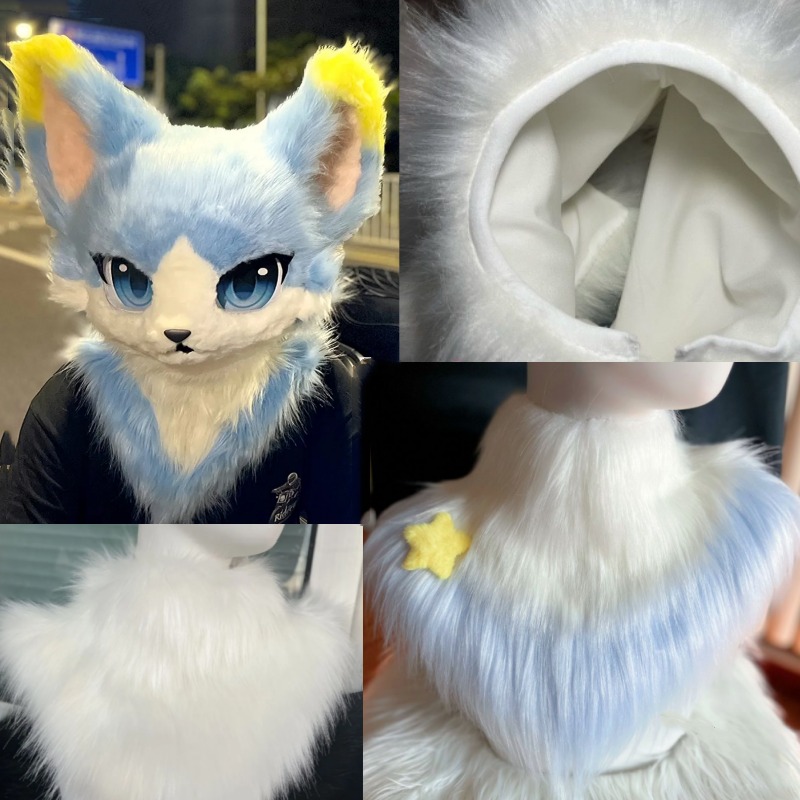 Kigurumi Fursuit cou écharpe Kemono Cosplay Costume mignon col en fourrure accessoires Kig Roleplay Anime tenue de fête adultes enfants