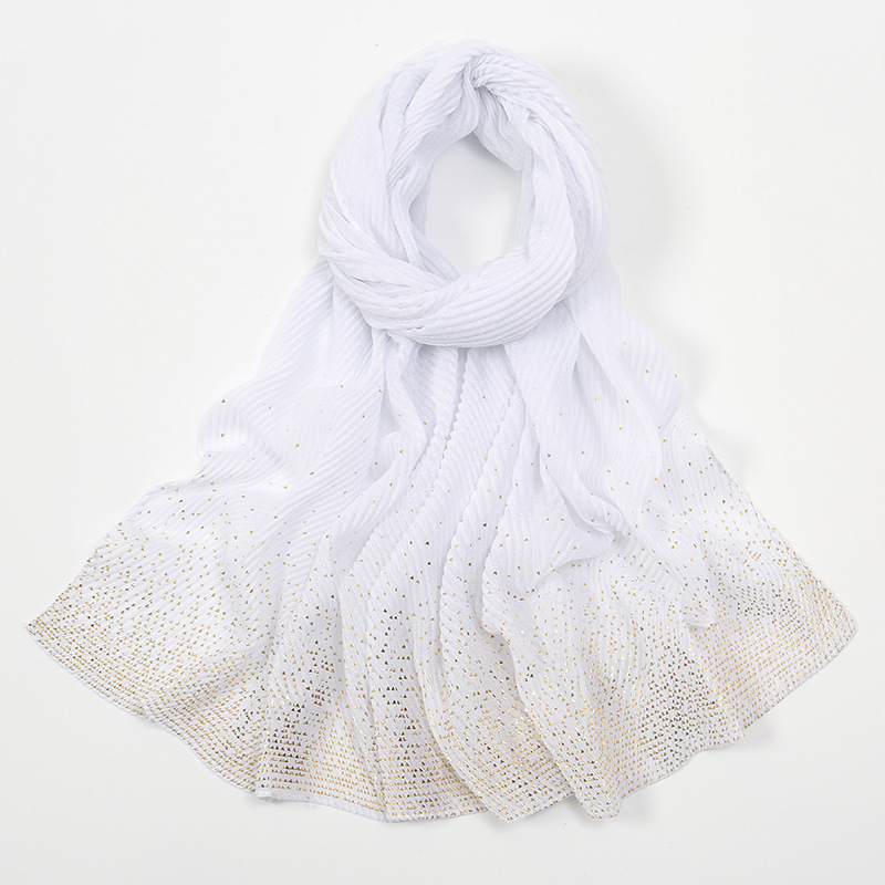 Lurex-Châle en Viscose à Paillettes Dorées pour Femme, Écharpe Triangle Déformable, Design Bassic, Bande de Sauna Brillante, Hijab Musulman Solide Rond
