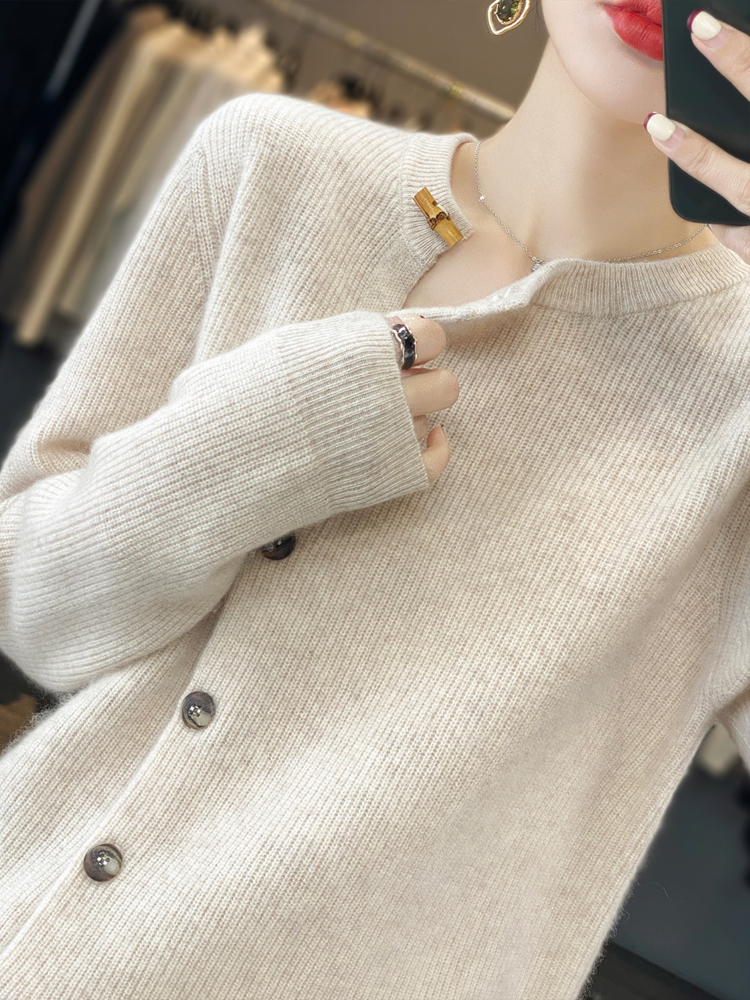 Cardigan femme 100% pur cachemire pull automne et hiver manteau haut de gamme épais automne grande taille pull manteau haut sens.