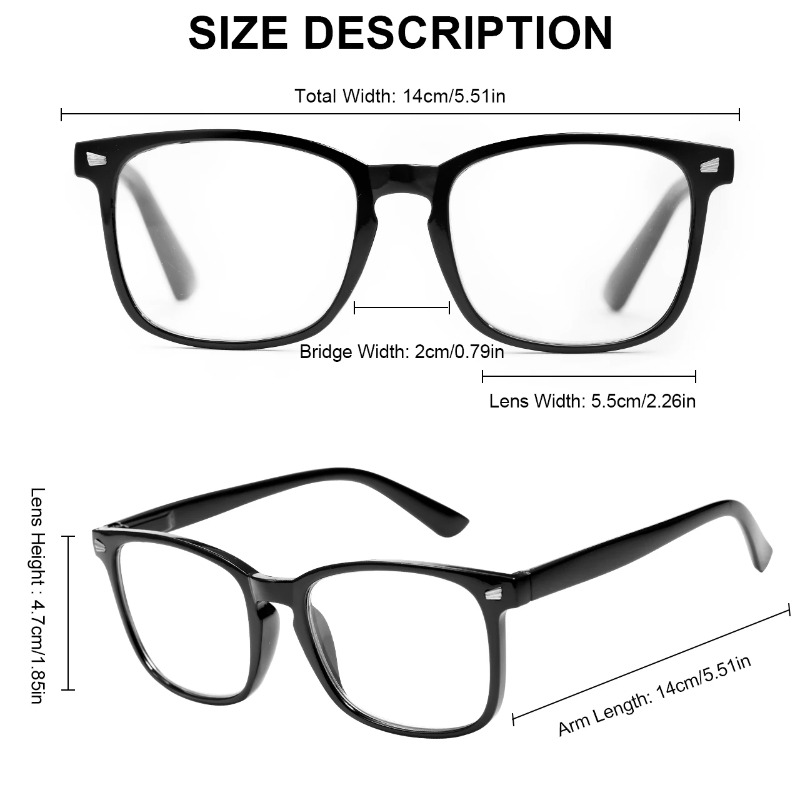 1/2/3 paires de lunettes simples et élégantes pour femmes - Verres transparents - Utilisation quotidienne, assorties aux vêtements