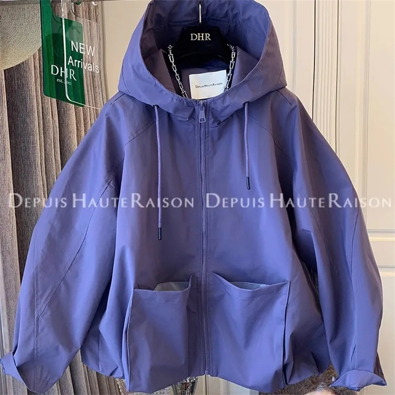 Manteau femmes nouveaux manteaux et vestes Unique décontracté Silhouette à capuche coupe-vent manteau femmes manteau court automne lâche Cardigan manteau