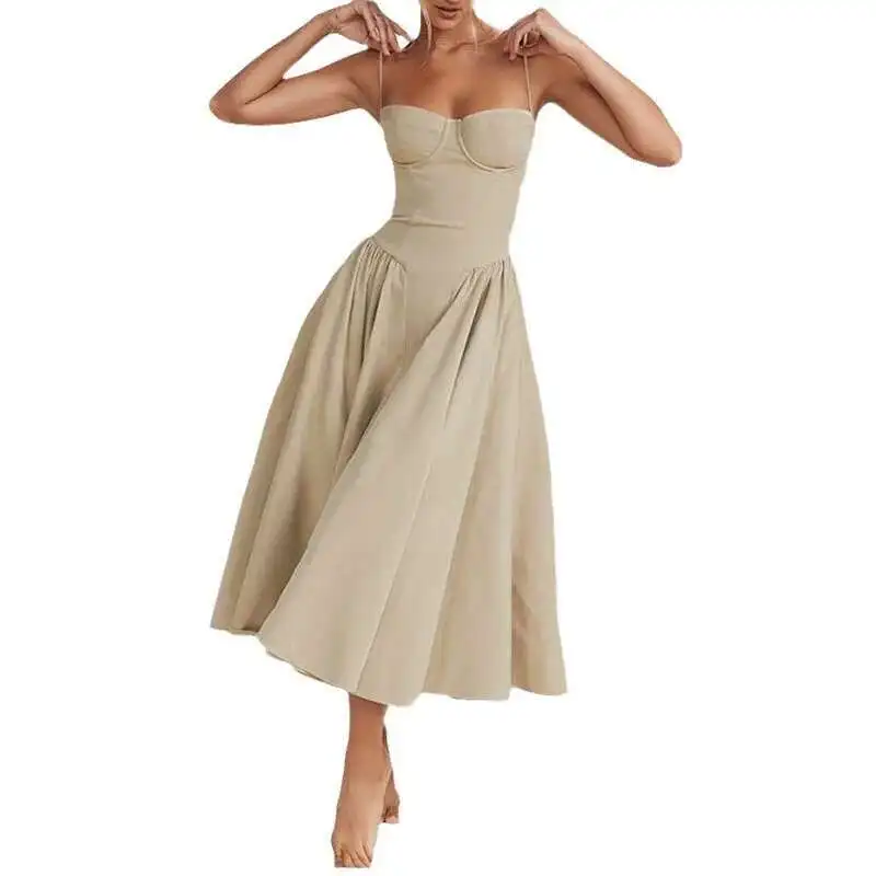 Été Sexy femmes robe bohême longues robes de luxe élégant col en v sans manches Slip fleur plage robe d'été pour femme 2025