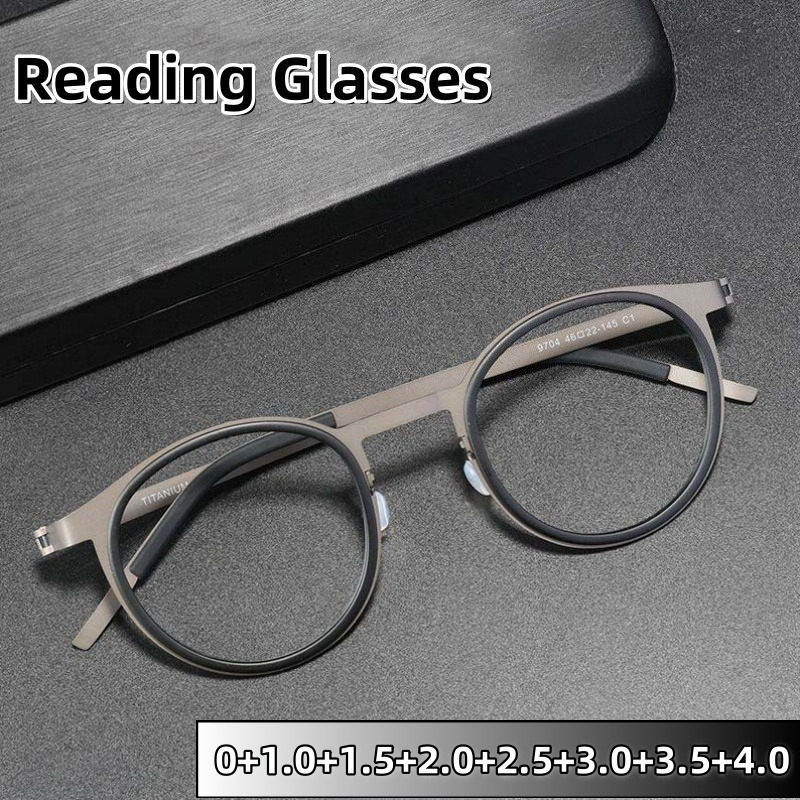 Lunettes de presbytie rétro à monture ronde, tendance, en métal, légères, durables, Anti-lumière bleue, Protection des yeux, unisexe, 0 à + 4.0