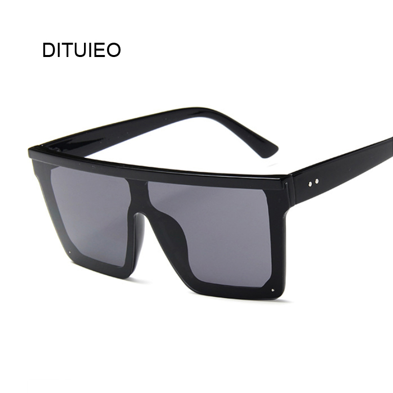 Lunettes de soleil carrées surdimensionnées pour femmes, lunettes de soleil vintage pour femmes, grand cadre, nuances noires, marque de luxe, mode, nouveau, UV400