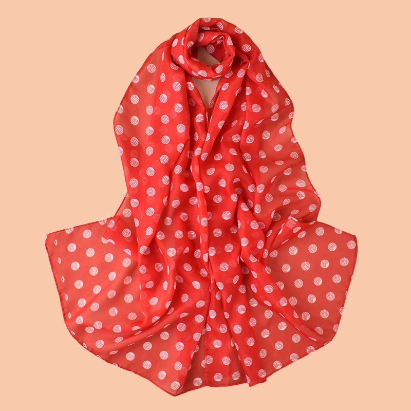 Élégants châles longs pour femmes, écharpes de plage anti-UV, hijabs, bandanas, foulards à pois en soie, écharpes en mousseline pour le cou 50x150cm