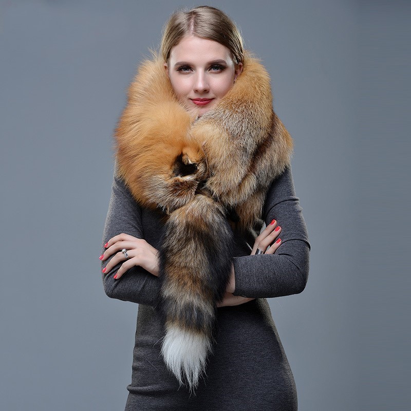 Nouveau hiver grand col de fourrure de renard véritable manteau de fourrure naturelle foulards de luxe femmes hommes vestes capuche châle décor femme cou écharpe enveloppes