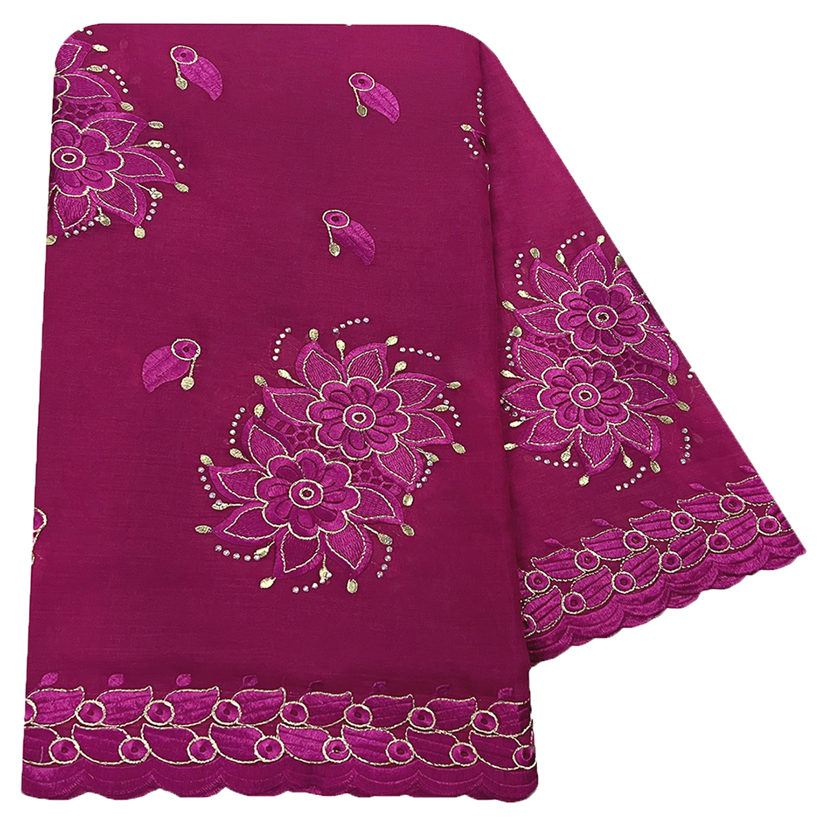 Dubaï Excellent Style Femmes Africaines Hijab Musulman Écharpe Haute Qualité 100% Coton Tissu Rayonne Coton Fil Brodé Écharpe